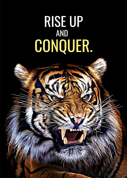 Rise Up and Conquer animal motivational Poster