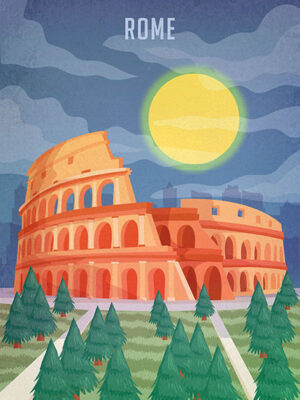 Rome Italy Travel Poster