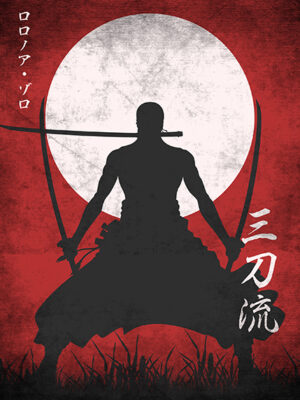 Roronoa Zoro One Piece Silhouette Anime Poster