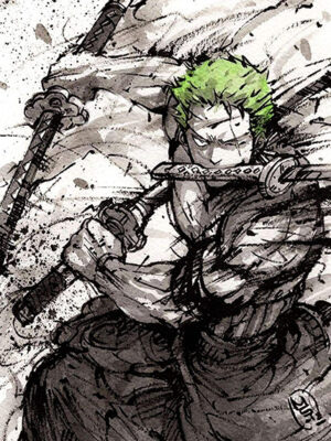 Roronoa Zoro Three Sword Style One Piece Poster