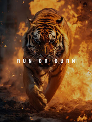 Run or Burn animal motivational Poster