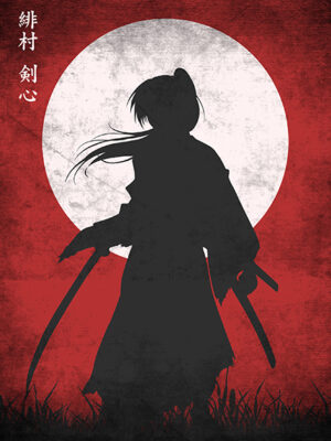 Rurouni Kenshin Silhouette Anime Poster