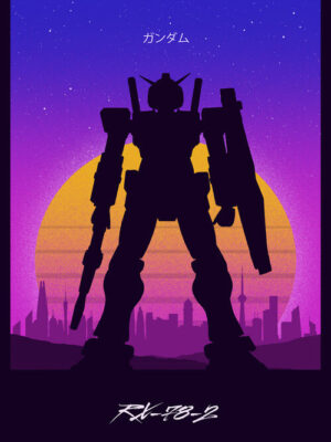 RX 78 Retro Gundam Retro Poster