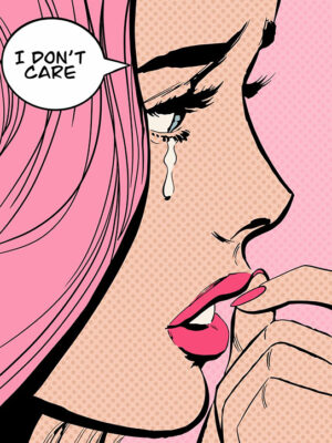 Sad Girl Retro Comics Pop Art Poster