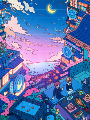 Sakura Diner Pop Pastel Poster
