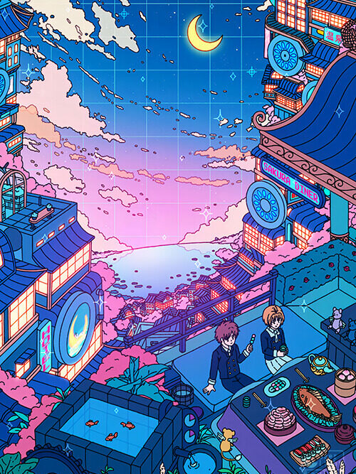 Sakura Diner Pop Pastel Poster