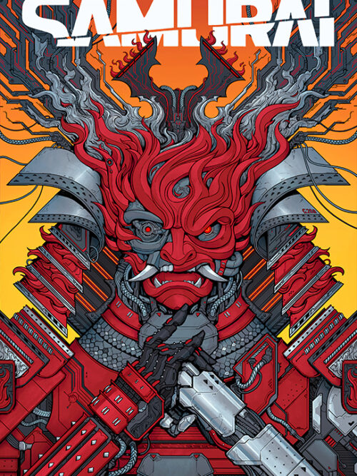 Samurai Cyberpunk 2077 Gaming Poster