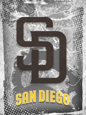 San Diego Padres Major Basketball League City Maps Crests Poster