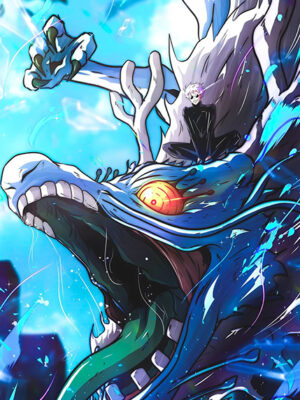 Satoru Gojo Riding the Dragon Jujutsu Kaisen Poster