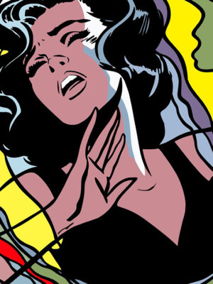 Scared girl Retro Comics Pop Art Poster