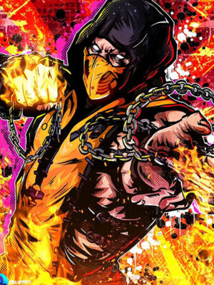 Scorpion Mortal Kombat Comic Poster