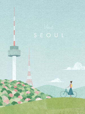 Seoul South Korea Minimalist Travel Poster