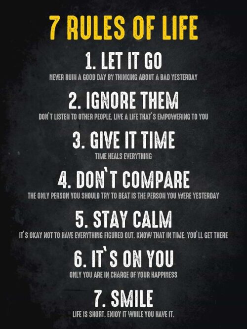 Seven Rules Of Life Poster