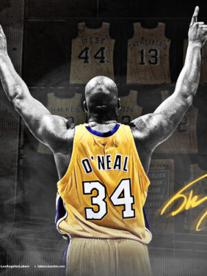 Shaquille Rashaun O'Neal Lakers Basketball Poster