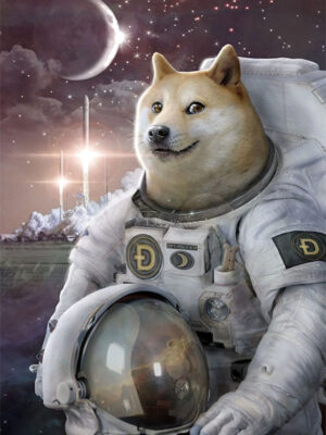 Shiba Inu Astronaut Funny Poster