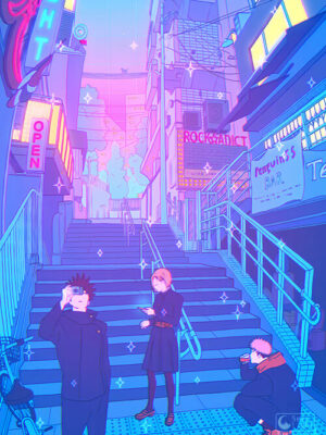 Shibuya Sorcerers Pop Pastel Poster