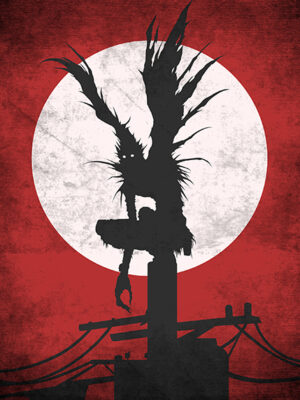 Shinigami Ryuk Death Note Silhouette Anime Poster