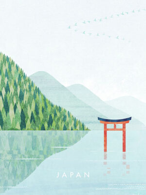 Shrine Japan Minimalist Travel Poster
