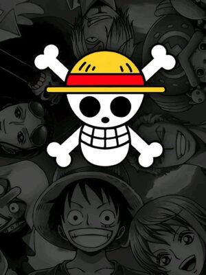 Skull With the Strawhat One Piece Poster