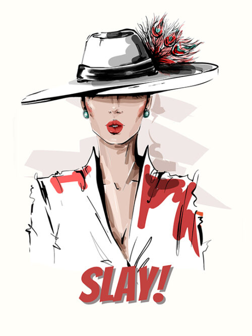 Slay Red Lipstick Lady Poster