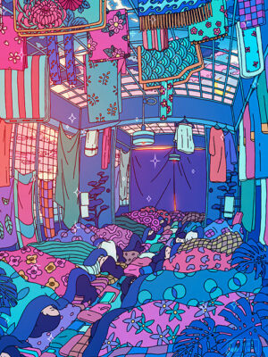 Sleeping Quarters Pop Pastel Poster