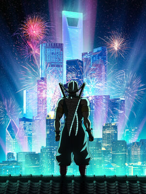 Sound Hashira Cyberpunk Demon Slayer Poster