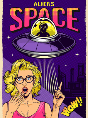 Space Aliens popart Poster