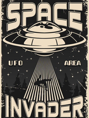 Space Invader UFO Poster