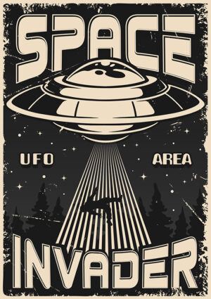 Space Invader UFO Poster