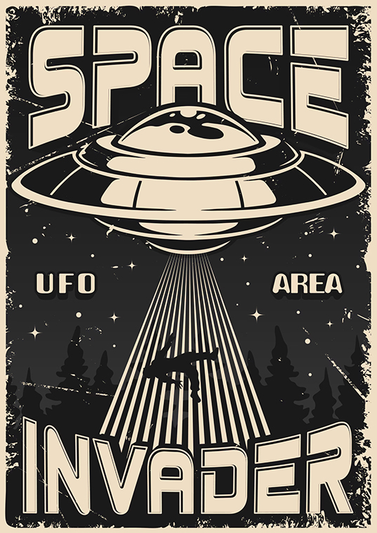 Space Invader UFO Poster