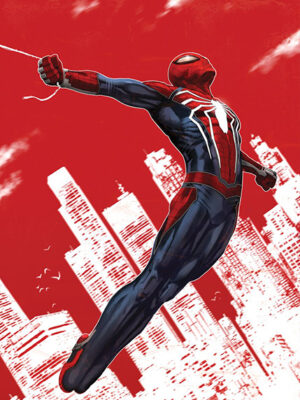 Spider Man painting Town Red Minimal Poster