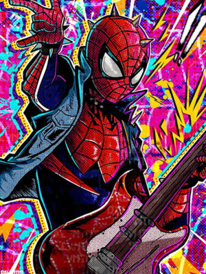 Spiderman Musical Guitar Comic Poster