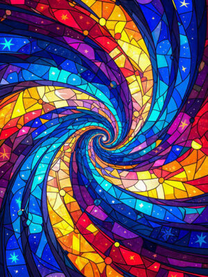 Spiral of Starlight and Cosmic elements Poster