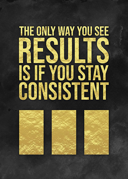 Stay Consistent to Get Results motivational Poster