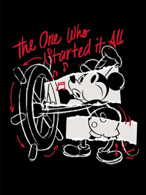 Steamboat Willie Outlines Mickey Mouse Poster