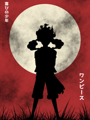 Straw Hat Luffy One Piece Silhouette Anime Poster