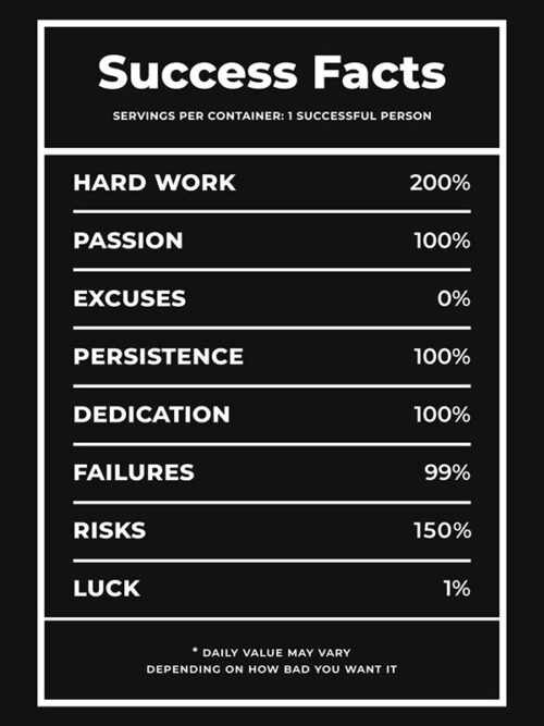 Success Facts motivational Quote Poster