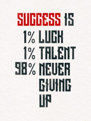 Success Is On White Poster