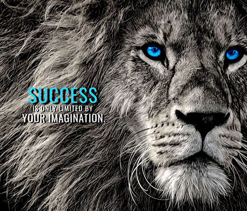 Success is only imagined by your imagination animal motivational Poster