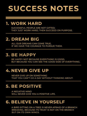 Success Notes motivational Quote Poster