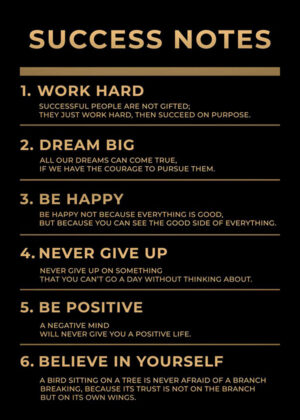 Success Notes motivational Quote Poster