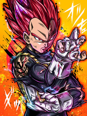 Super Saiyan Rose Vegeta Dragon Ball Comic Poster