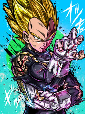 Super Saiyan Vegeta Dragon Ball Comic Poster