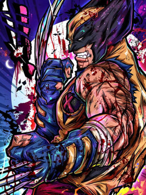 Superhero Wolverine Anime Comic Poster