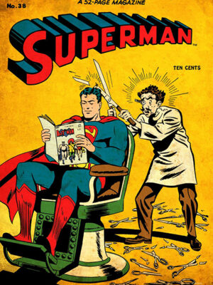 Superman Barber hair cut Comic Poster