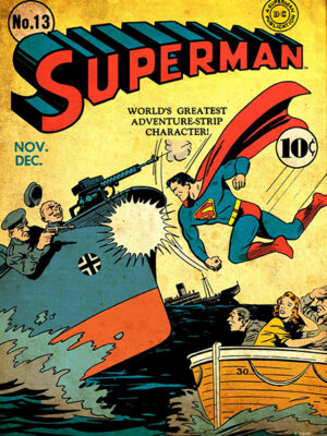Superman Saves people from rouge Nazis Comic Poster