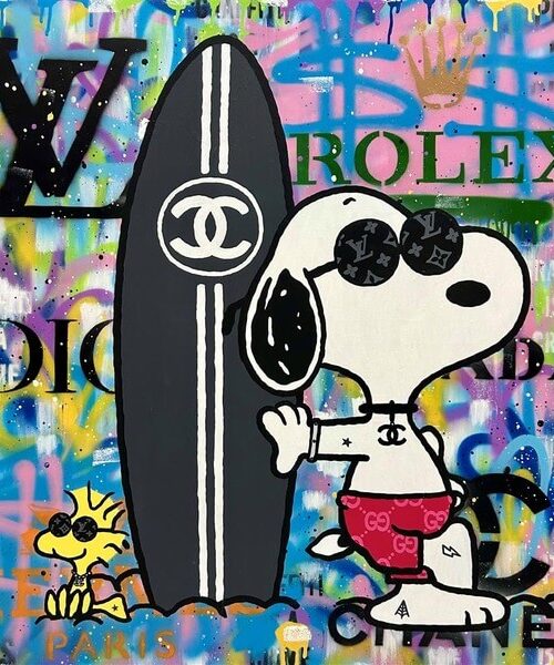 Surfs Up Snoopy Poster