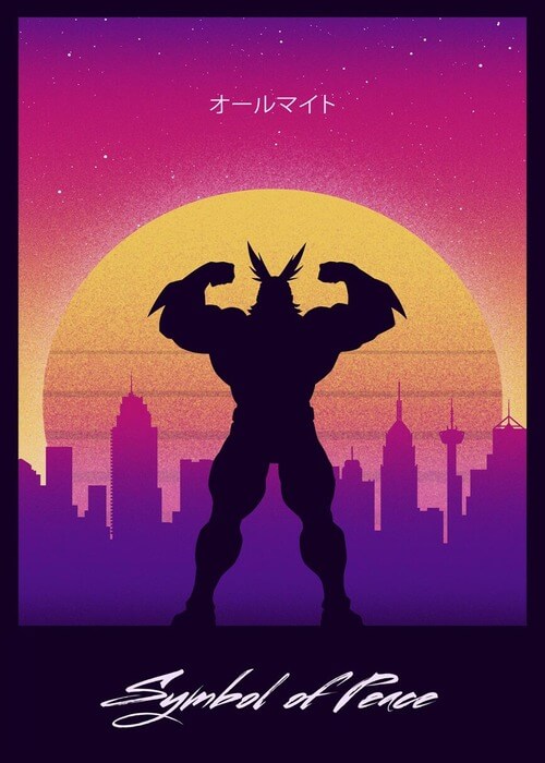 Symbol of Peace My hero academia Retro Poster