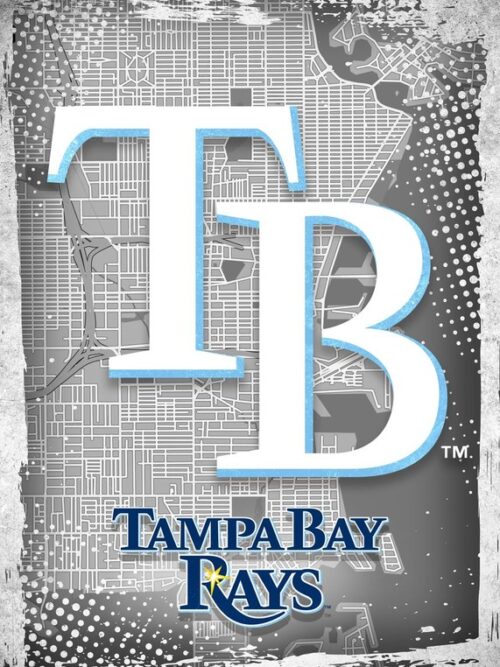 Tampa Bay Rays Major Basketball League City Maps Crests Poster