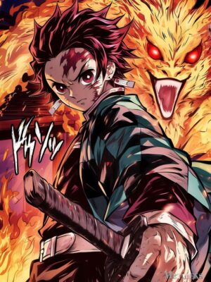 Tanjiro Flame Dragon Spirit Anime & manga Poster